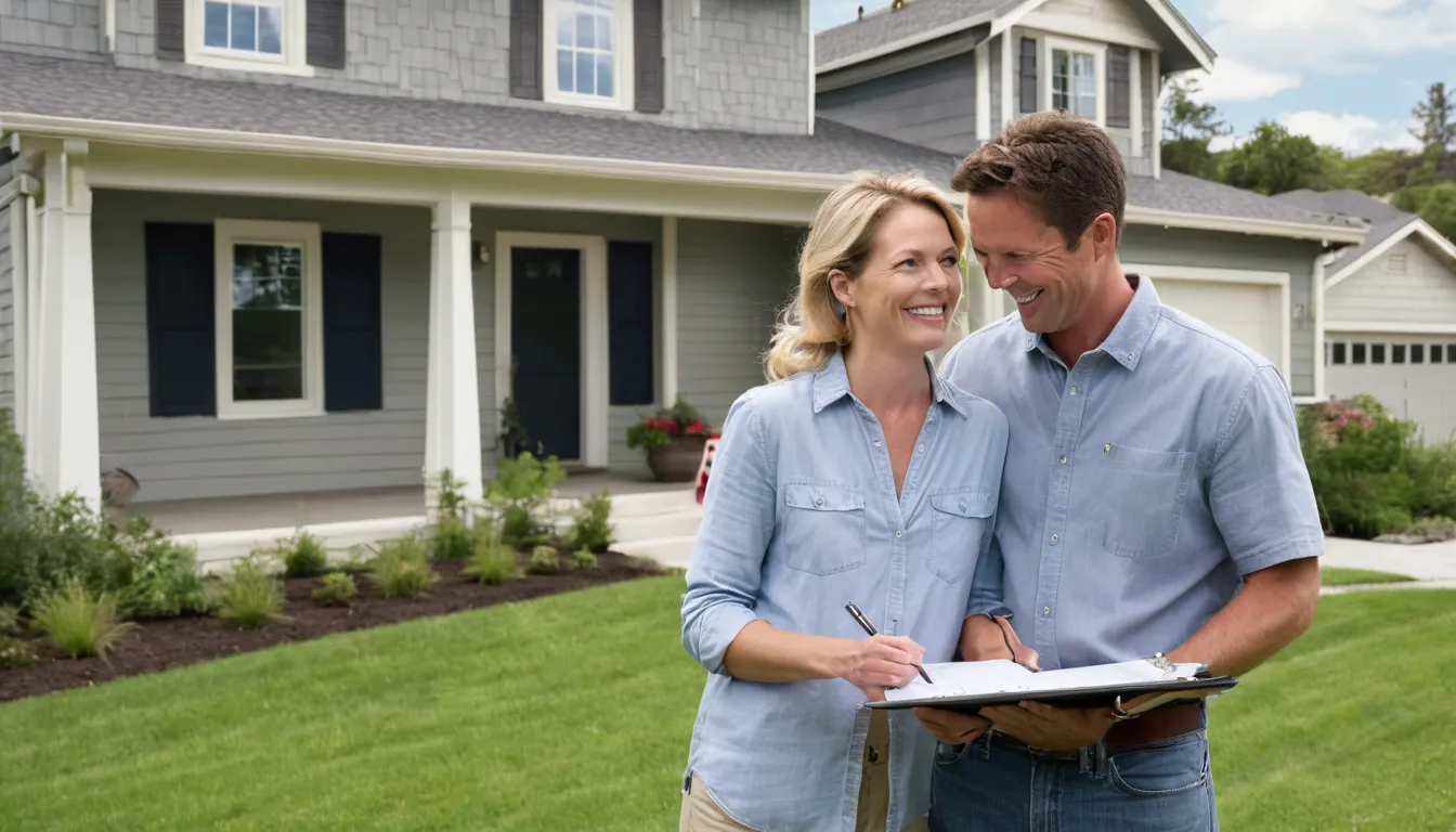 Provider reviewing a home exterior with a homeowner in the New Lenox area